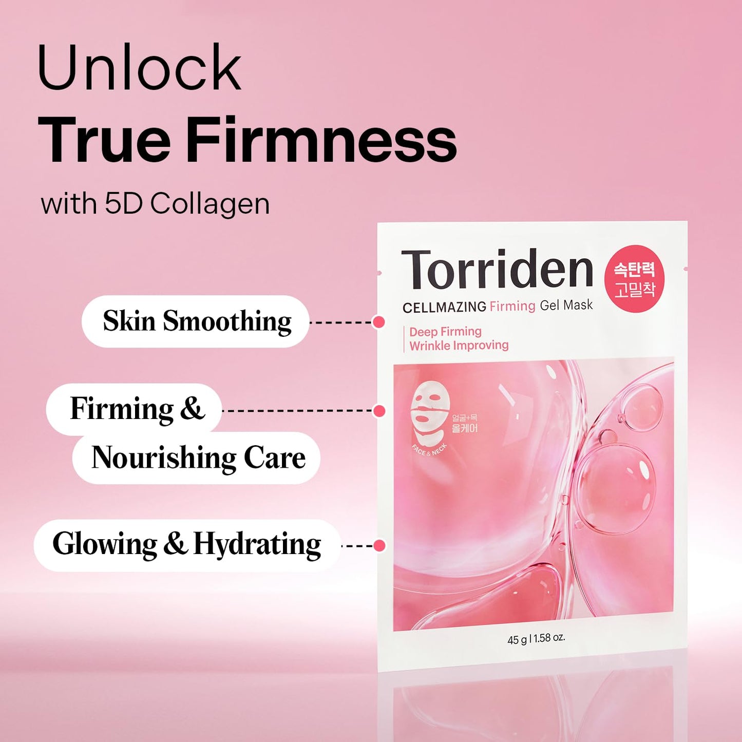 Torriden CELLMAZING Pore Perfecting Ampoule 1.01 fl.oz. + CELLMAZING Collagen Firming Gel Facial & Neck Sheet Mask (pack of 4)