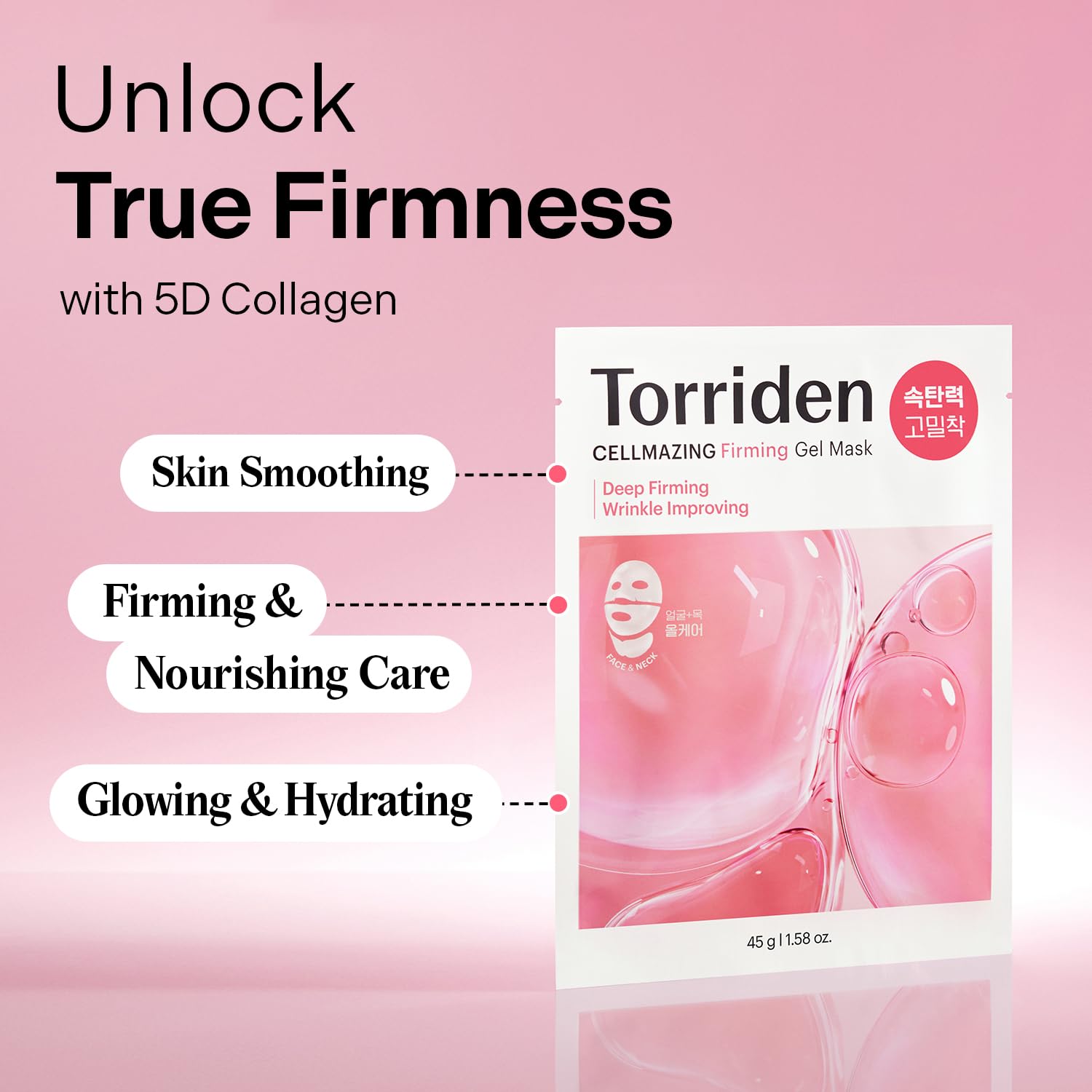 Torriden CELLMAZING Pore Perfecting Ampoule 1.01 fl.oz. + CELLMAZING Collagen Firming Gel Facial & Neck Sheet Mask (pack of 4)