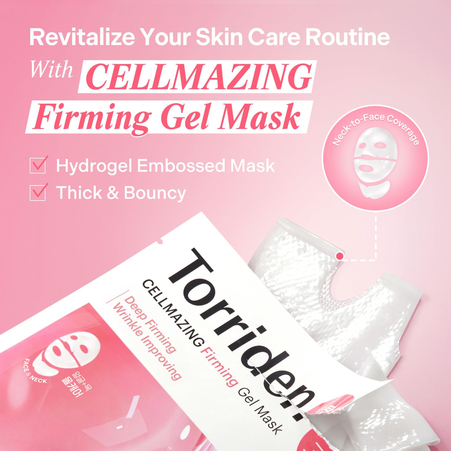 Torriden CELLMAZING Pore Perfecting Ampoule 1.01 fl.oz. + CELLMAZING Collagen Firming Gel Facial & Neck Sheet Mask (pack of 4)