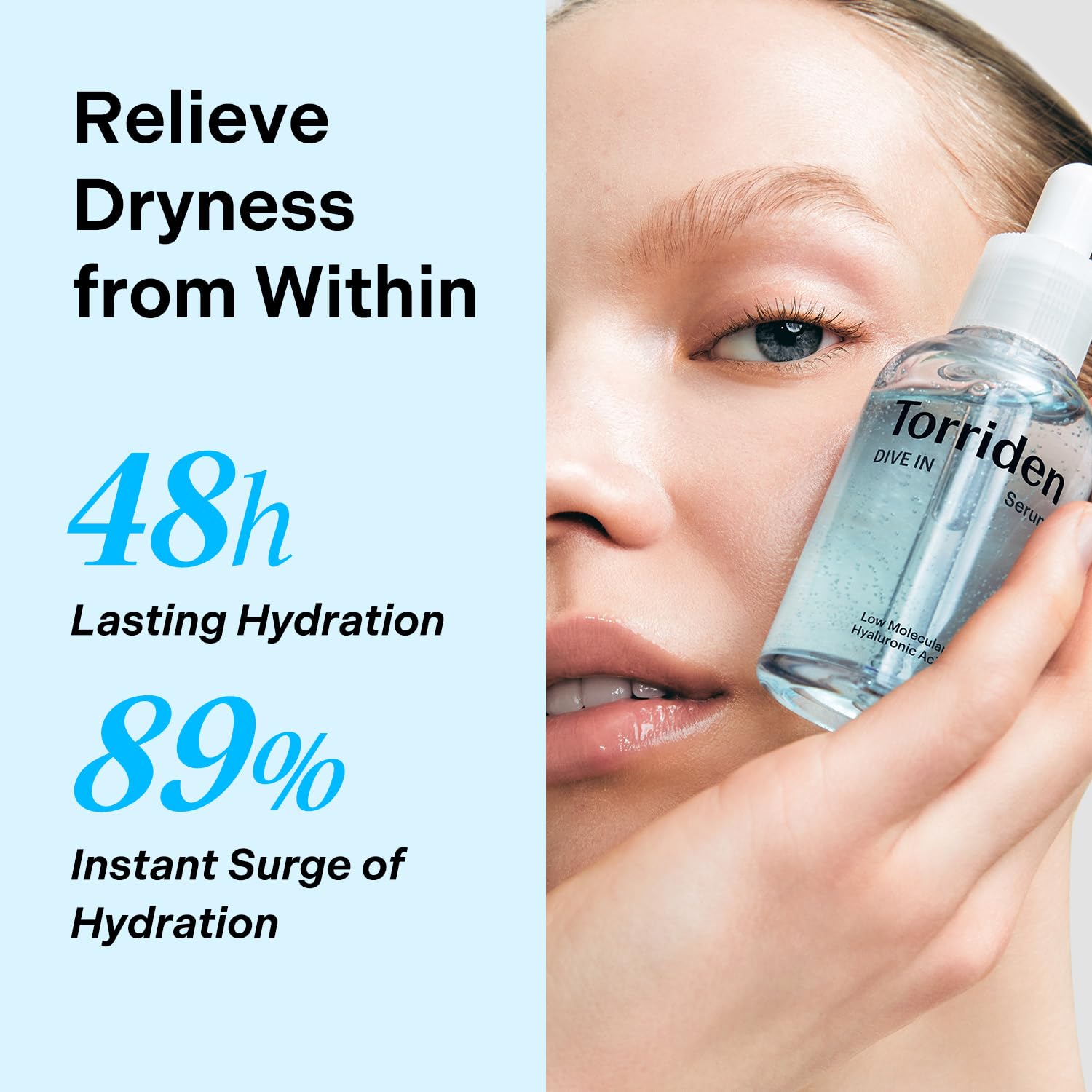 Torriden DIVE IN Hyaluronic Acid Serum 50ml (1.69 fl.oz.) | Deep Hydration to Get Glow Skin | Hyaluronic Acid, Panthenol, Allantoin | Korean Facial Serum